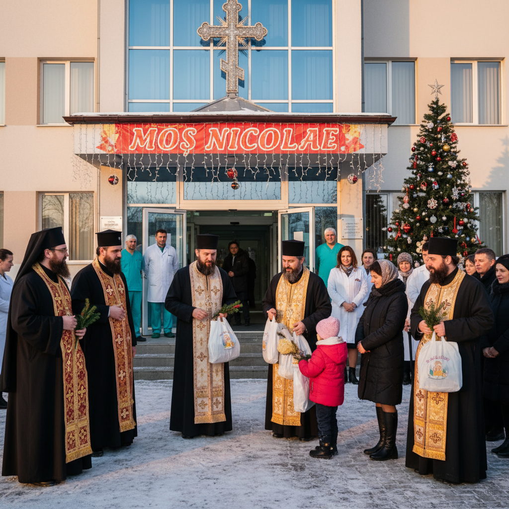 Preoții din Găești aduc speranță și solidaritate la Spitalul Orășenesc de Moș Nicolae