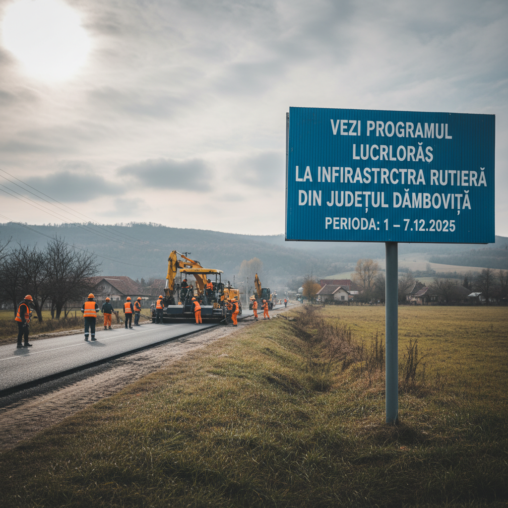 Programul lucrărilor de infrastructură rutieră în județul Dâmbovița, 1-7 decembrie 2025 – Vezi detalii