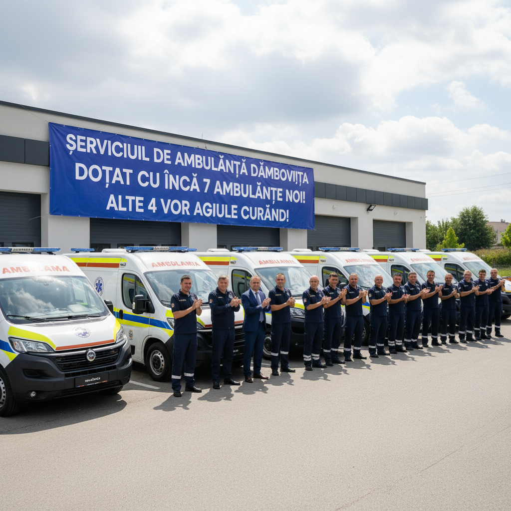 SERVICIUL DE AMBULANȚĂ DÂMBOVIȚA PRIMEȘTE 7 AMBULANȚE NOI ȘI ALTE 4 SUNT PE DRUM!