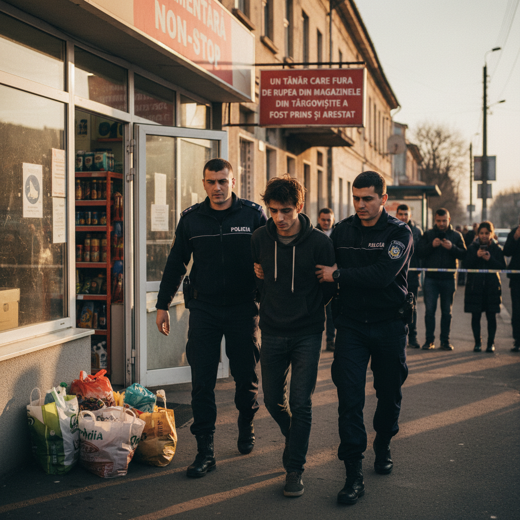 Tânăr din Târgoviște prins și arestat pentru furturi repetate din magazine